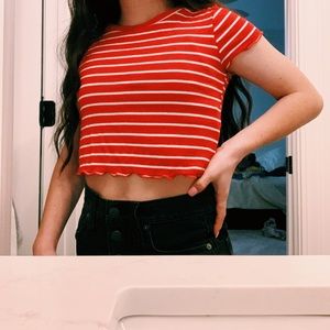 striped red and white cropped top!